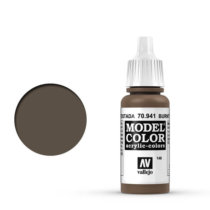 Vallejo Model Colour #148 Burnt Umber 17 ml Acrylic Paint [70941