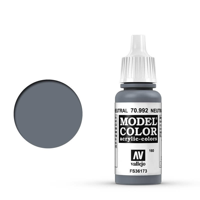 Vallejo Model Colour #160 Neutral Grey 17 ml Acrylic Paint [7099