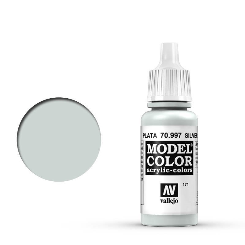 Vallejo Model Colour #171 Metallic Silver 17 ml Acrylic Paint [7