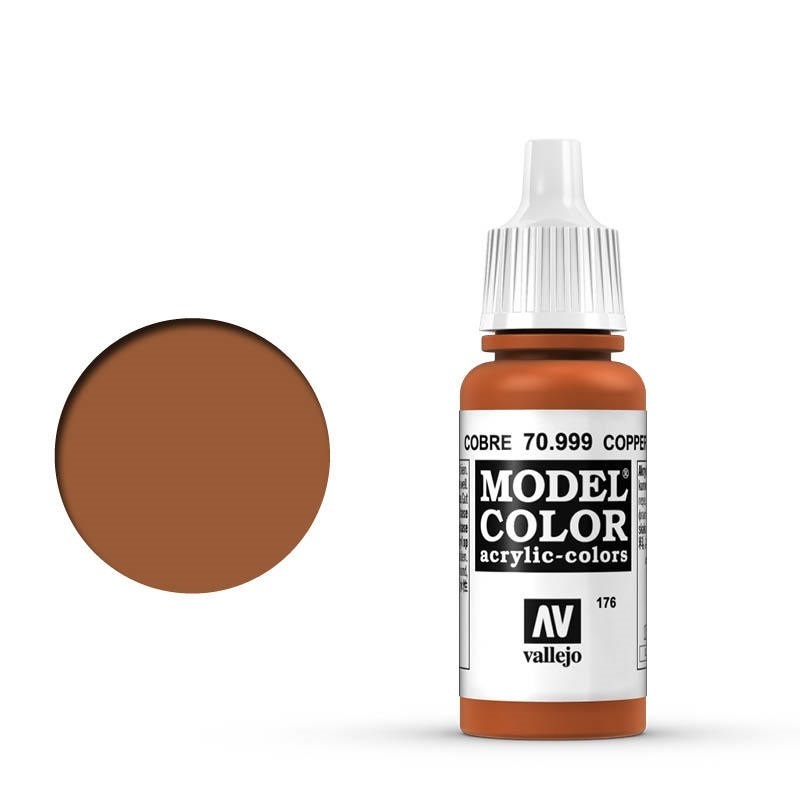 Vallejo Model Colour #176 Metallic Copper 17 ml Acrylic Paint [7