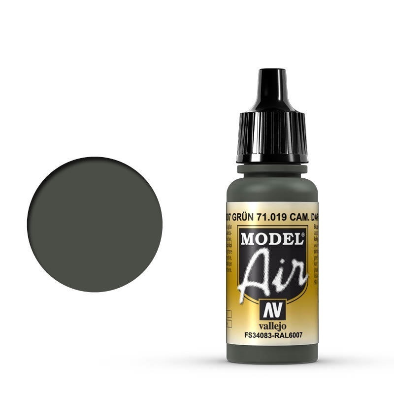 Vallejo Model Air CamDark Green 17 ml Acrylic Airbrush Paint [71