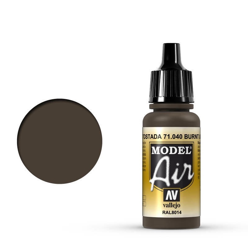 Vallejo Model Air Burnt Umber 17 ml Acrylic Airbrush Paint [7104