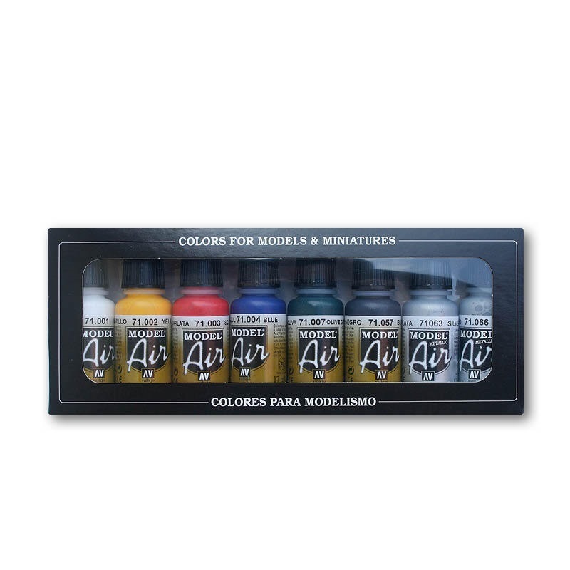 Vallejo Model Air Basics Colors 8 Colour Acrylic Airbrush Paint