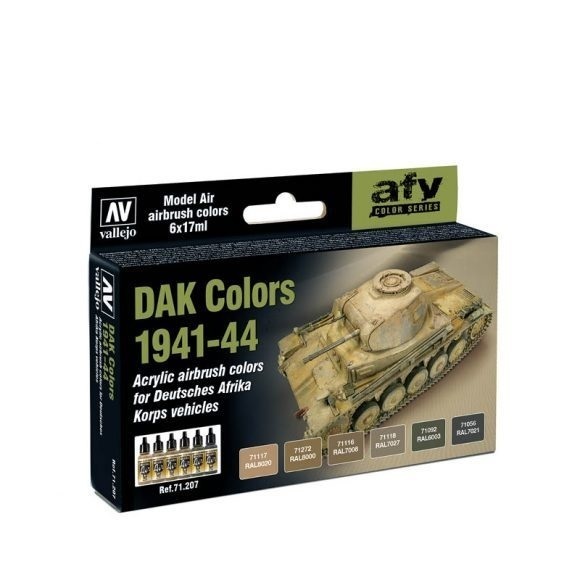 Vallejo Model Air DAK Colors 1941-1944 6 Colour Acrylic Paint Se