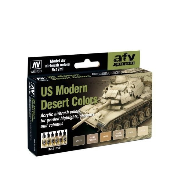 Vallejo Model Air US Modern Desert 6 Colour Acrylic Paint Set [7