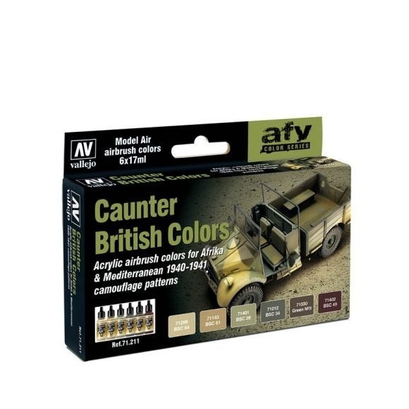 Vallejo Model Air British Caunter 6 Colour Acrylic Paint Set [71