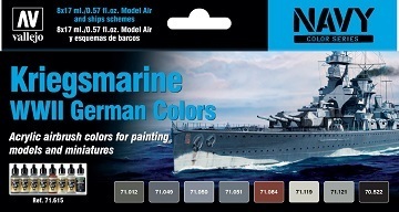 Vallejo Model Air Kriegsmarine WWII German Colors 8 Colour Acryl