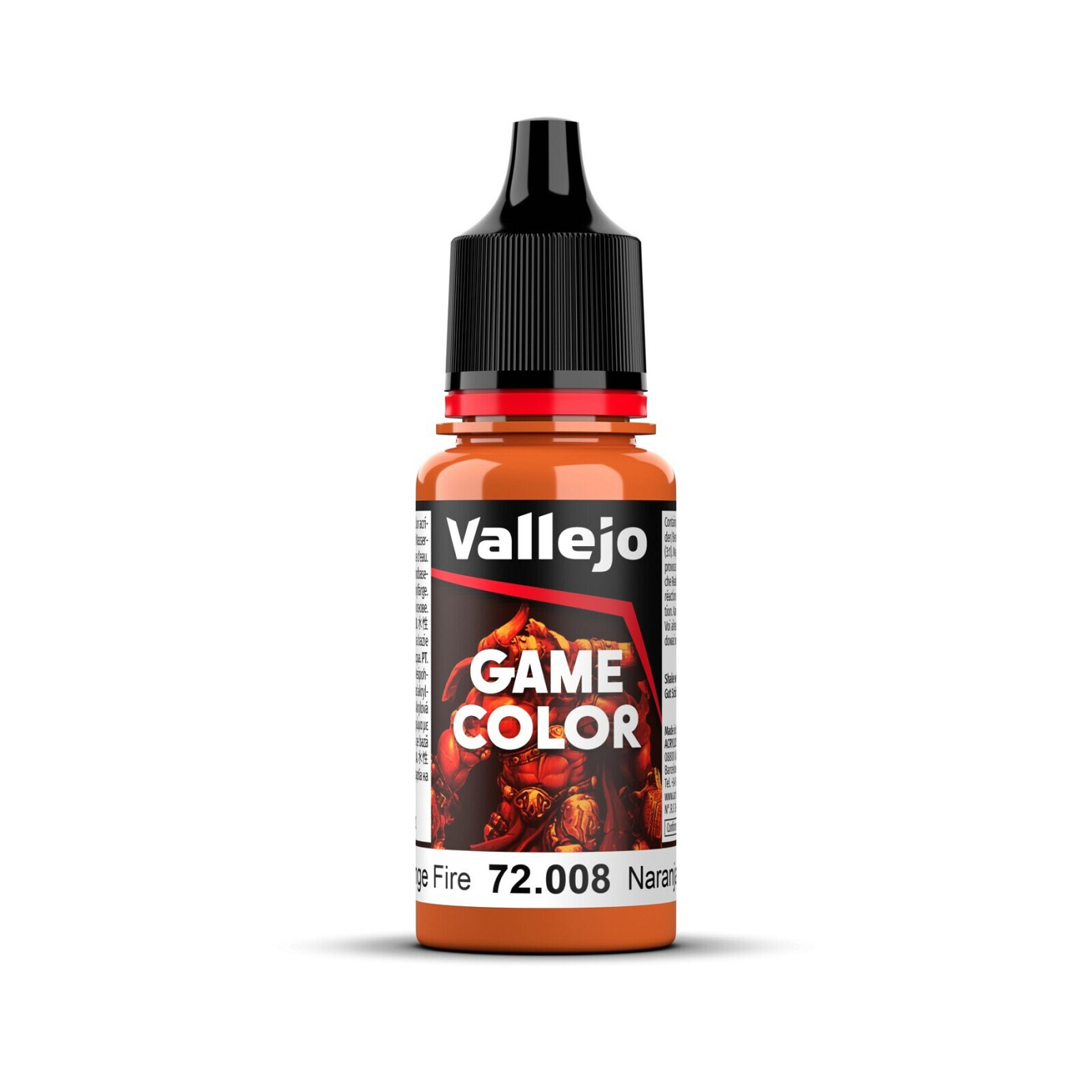 Vallejo Game Colour Orange Fire 18ml Acrylic Paint - New Formula