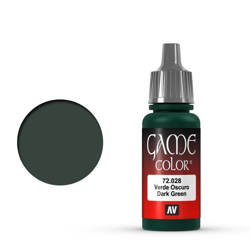 Vallejo Game Colour Dark Green 17 ml Acrylic Paint [72028] - Old