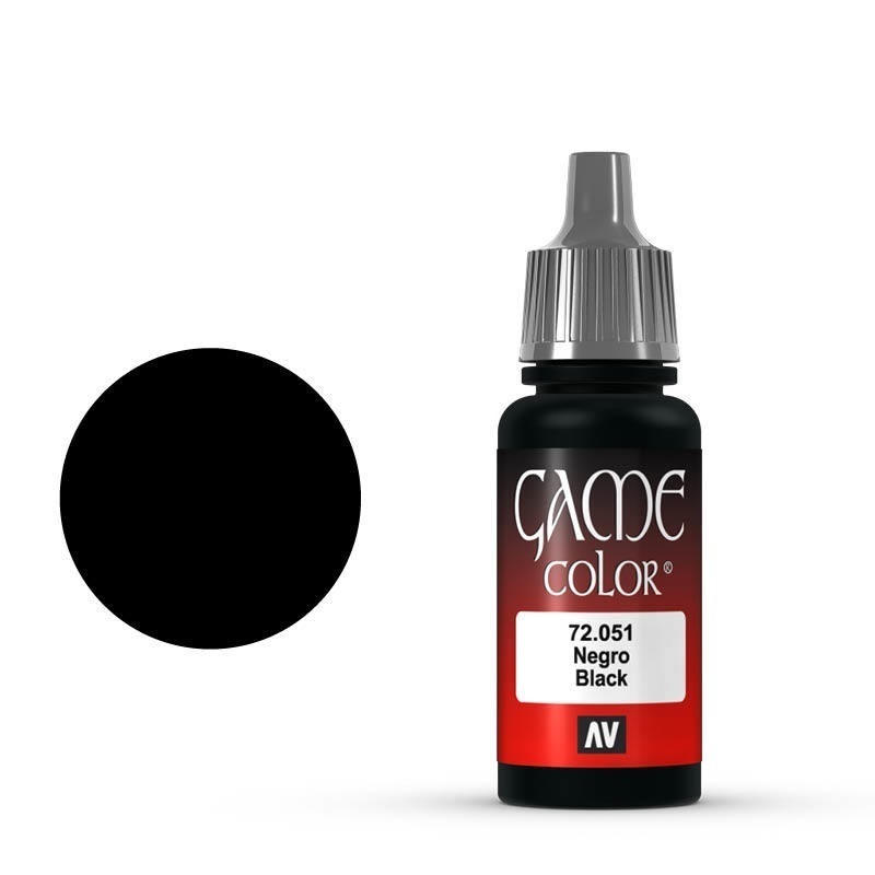 Vallejo Game Colour Black 17 ml Acrylic Paint [72051] - Old Form