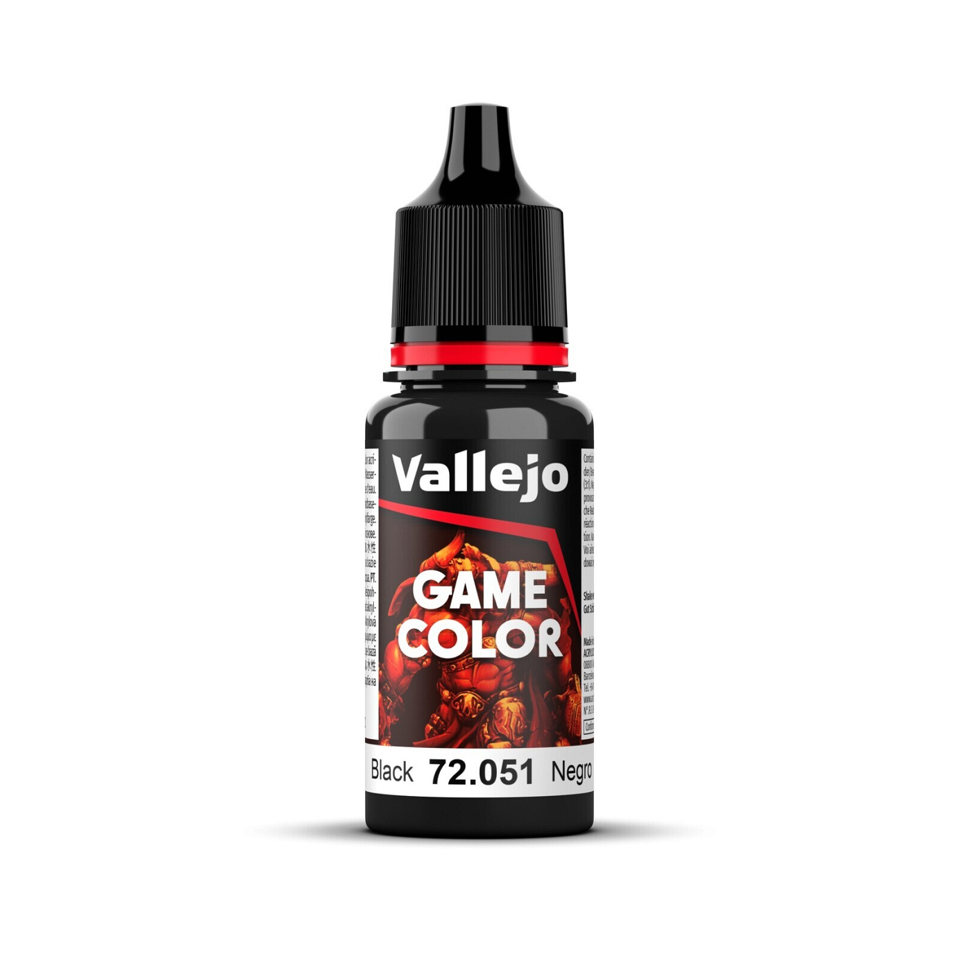 Vallejo Game Colour Black 18ml Acrylic Paint - New Formulation