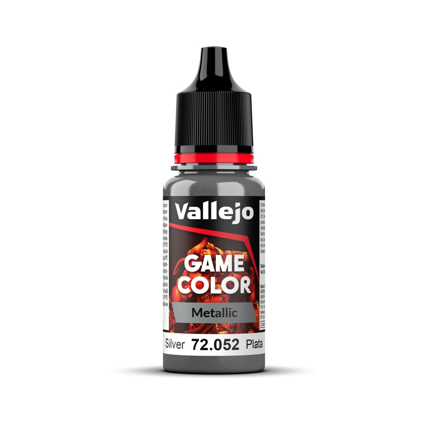 Vallejo Game Colour Metal Silver 18ml Acrylic Paint - New Formul