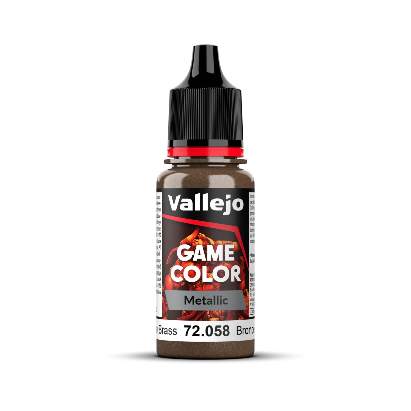 Vallejo Game Colour Metal Brassy Brass 18ml Acrylic Paint - New