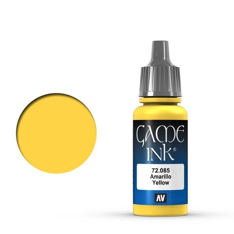 Vallejo Game Colour Ink Yellow 17 ml Acrylic Paint [72085] - Old