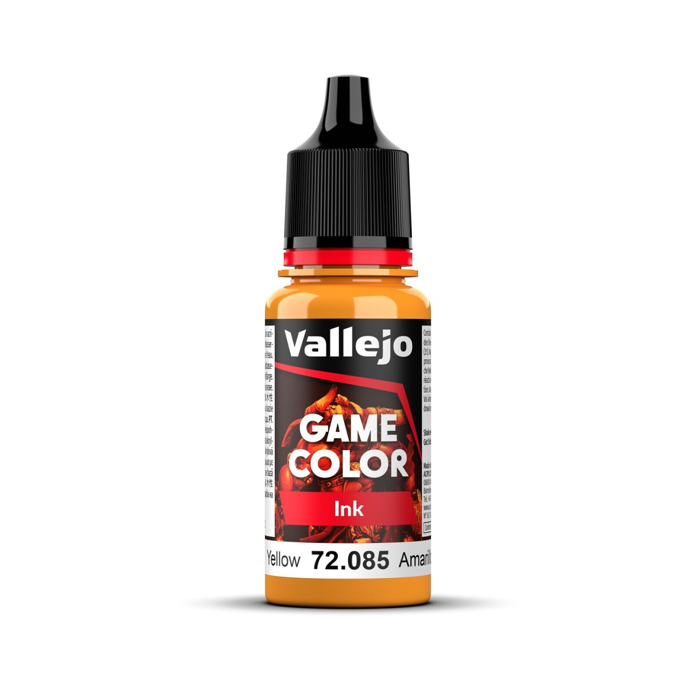 Vallejo Game Colour Ink Yellow 18ml Acrylic Paint - New Formulat