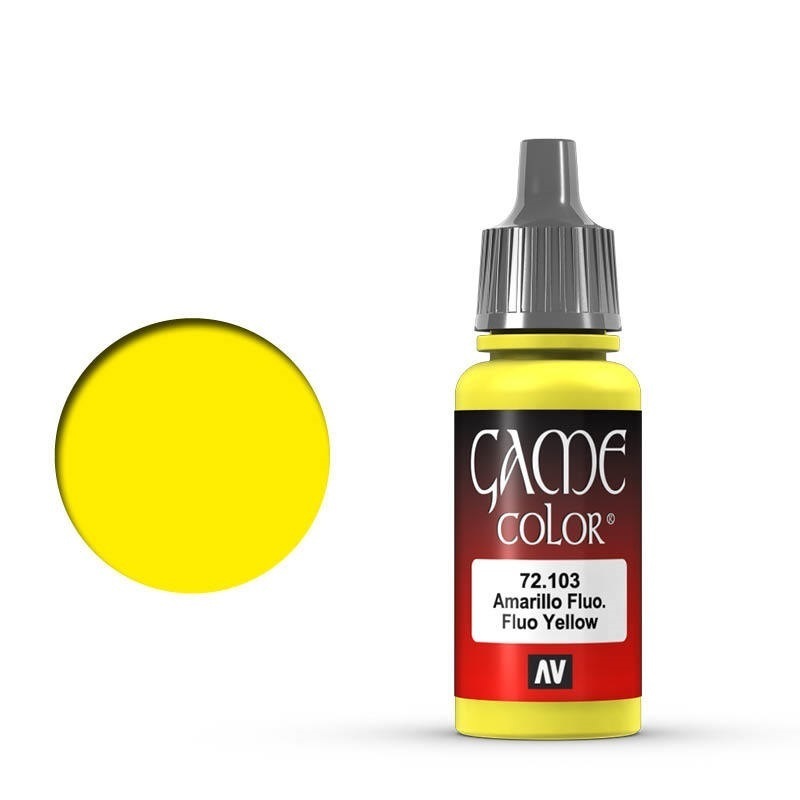 Vallejo Game Colour Fluo Yellow 17 ml Acrylic Paint [72103] - Ol