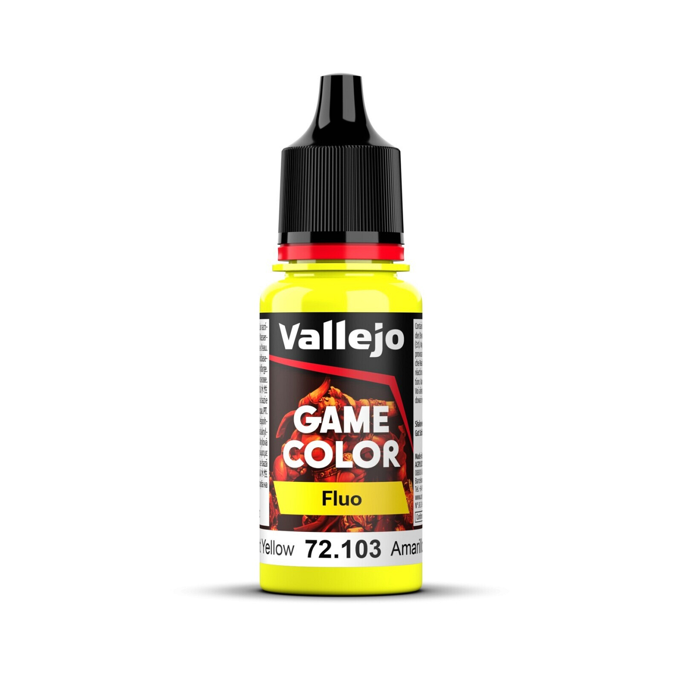 Vallejo Game Colour Fluorescent Yellow 18ml Acrylic Paint - New