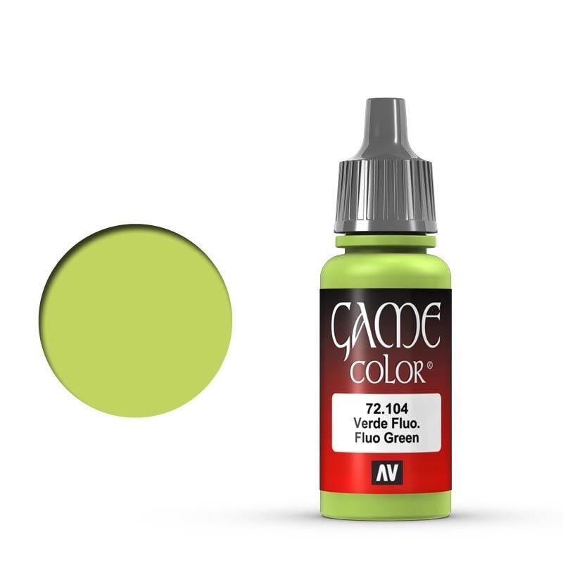 Vallejo Game Colour Fluo Green 17 ml Acrylic Paint [72104] - Old