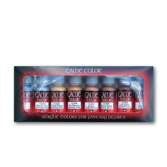 Vallejo Game Colour Metallic Colors 8 Colour Set Acrylic Paint [