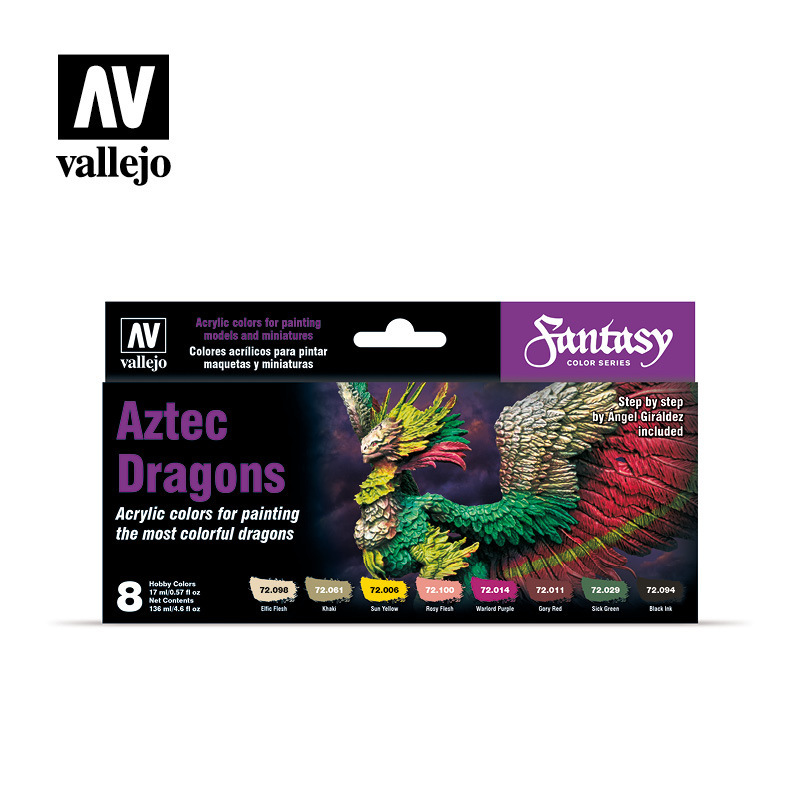 Vallejo Game Color Aztec Dragons (8) by Angel Giraldez Acrylic P