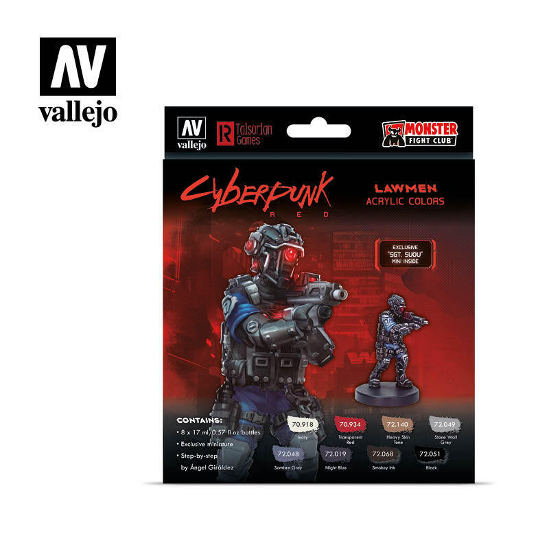 Vallejo Game Colour Cyberpunk Lawmen 8 Colour Acrylic Paint Set