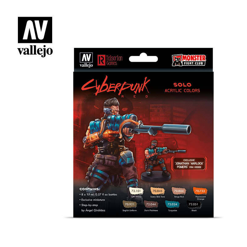 Vallejo Game Colour Cyberpunk Solo Acrylic Paint Set w/ Jonathan