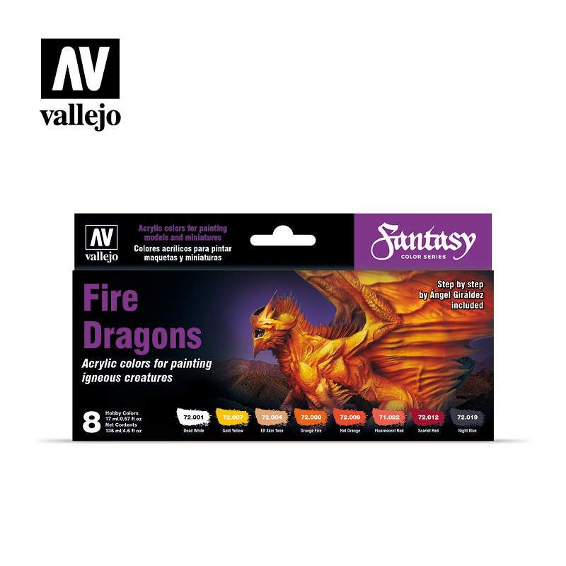 Vallejo Game Color Fire Dragons (8) by Angel Giraldez Acrylic Pa