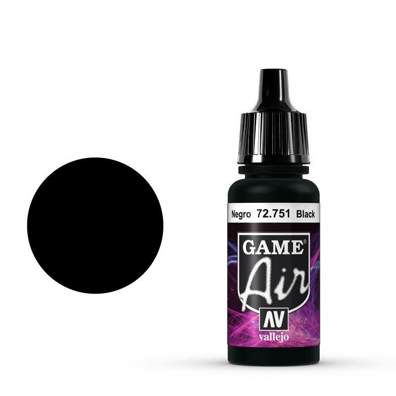 Vallejo Game Air Black 17 ml Acrylic Airbrush Paint [72751]