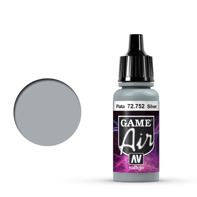 Vallejo Game Air Silver 17 ml Acrylic Airbrush Paint [72752]