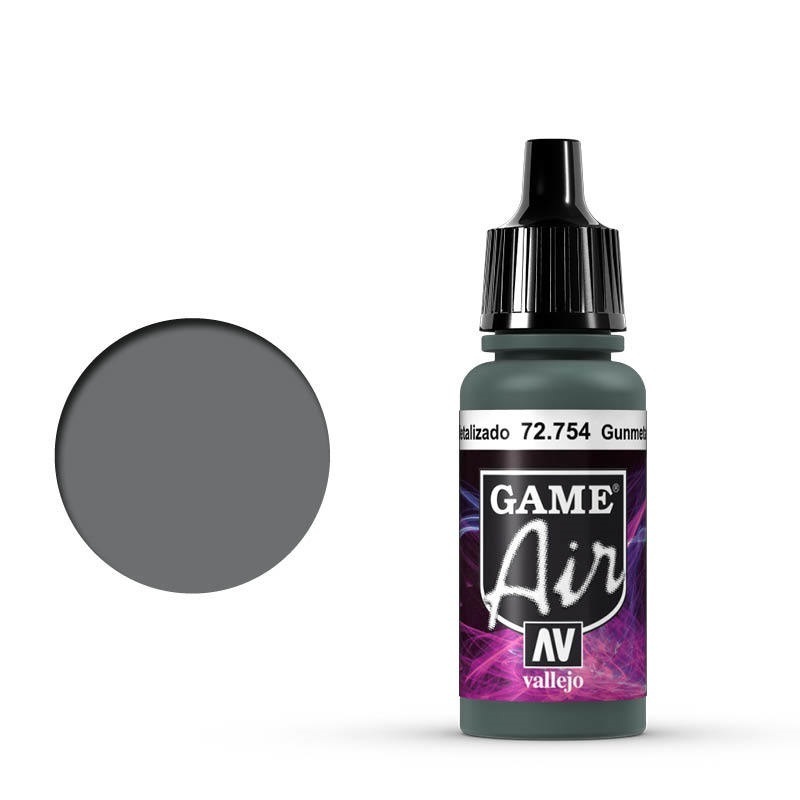 Vallejo Game Air Gunmetal Metal 17 ml Acrylic Airbrush Paint [72