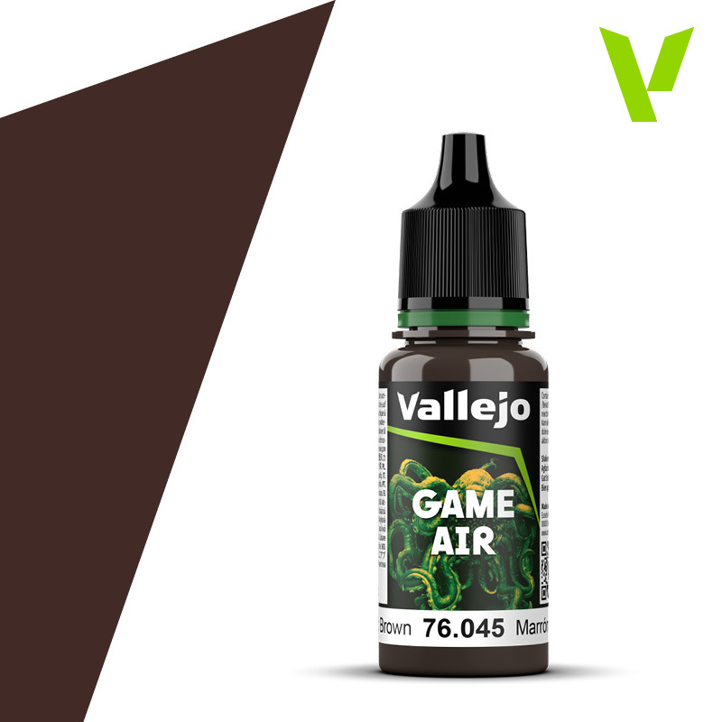 Vallejo Game Air Charred Brown 18 ml Acrylic Paint - New Formula