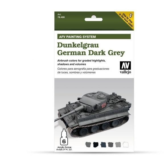 Vallejo Model Air AFV Set German Dark Grey 6 Colour Acrylic Pain