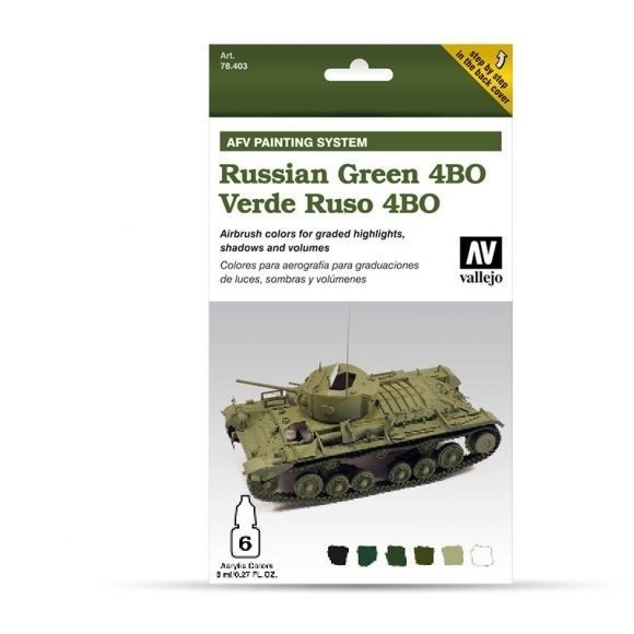 Vallejo Model Air AFV Set Verde Ruso ABO 6 Colour Acrylic Paint