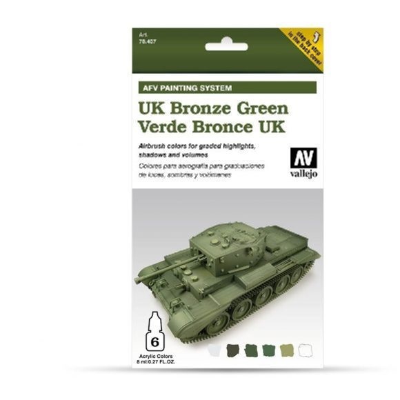 Vallejo Model Air AFV Set UK Bronze Green 6 Colour Acrylic Paint