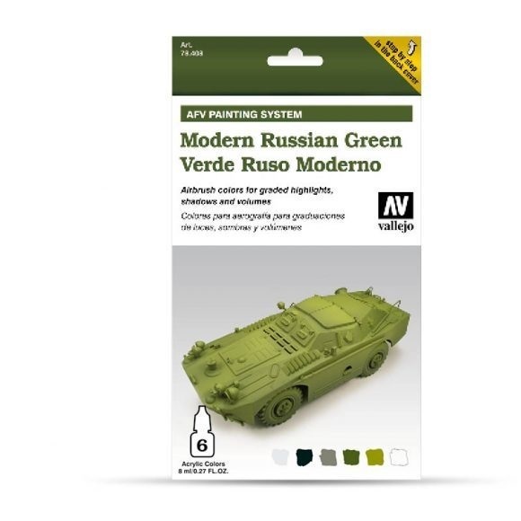 Vallejo Model Air AFV Set Modern Russian Green 6 Colour Acrylic