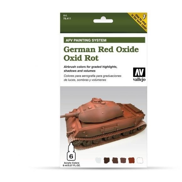 Vallejo Model Air AFV Set German Red Oxide 6 Colour Acrylic Pain