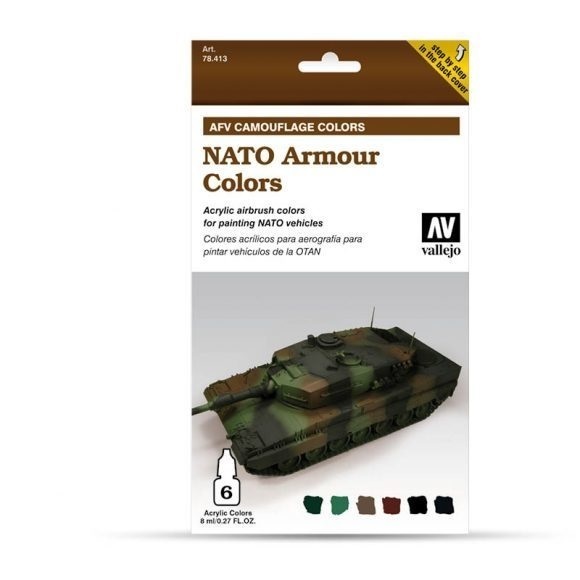 Vallejo Model Air AFV Set NATO Camouflage 6 Colour Acrylic Paint