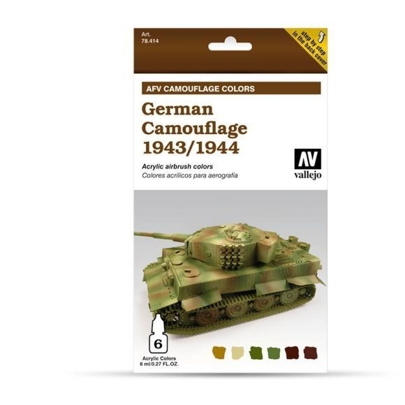 Vallejo Model Air AFV Set German Camouflage 1943/1944 6 Colour A