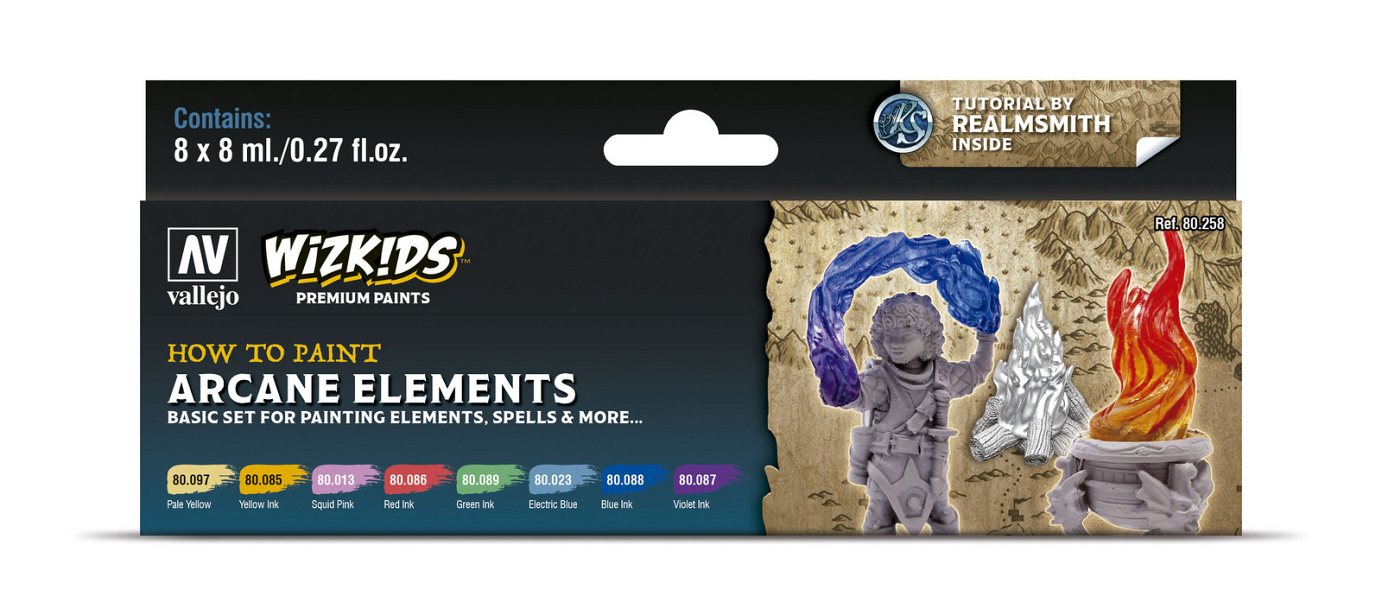 Vallejo Wizkids Premium set: Arcane Elements Acrylic Paint Set (