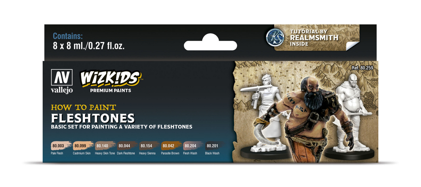 Vallejo Wizkids Premium set: Fleshtones Acrylic Paint Set (8 Col