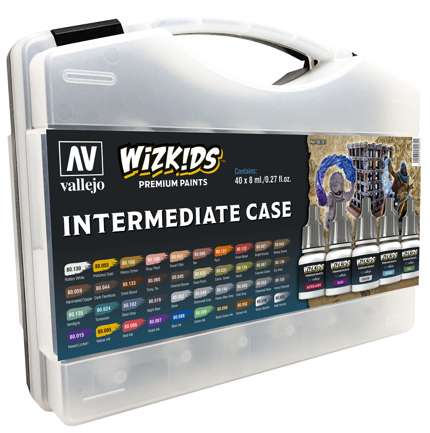 Vallejo Wizkids Intermediate Case Acrylic Paint Set (40 Colour S