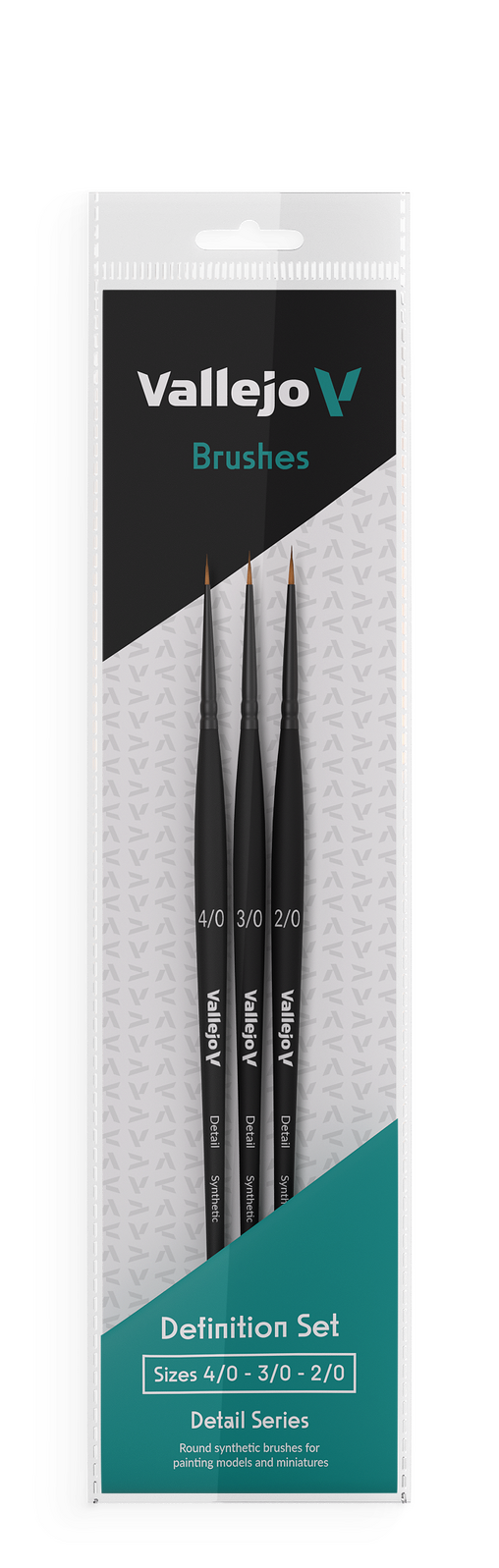 Vallejo Definition Set (Sizes 4/0 3/0 & 2/0) Paint Brush Set