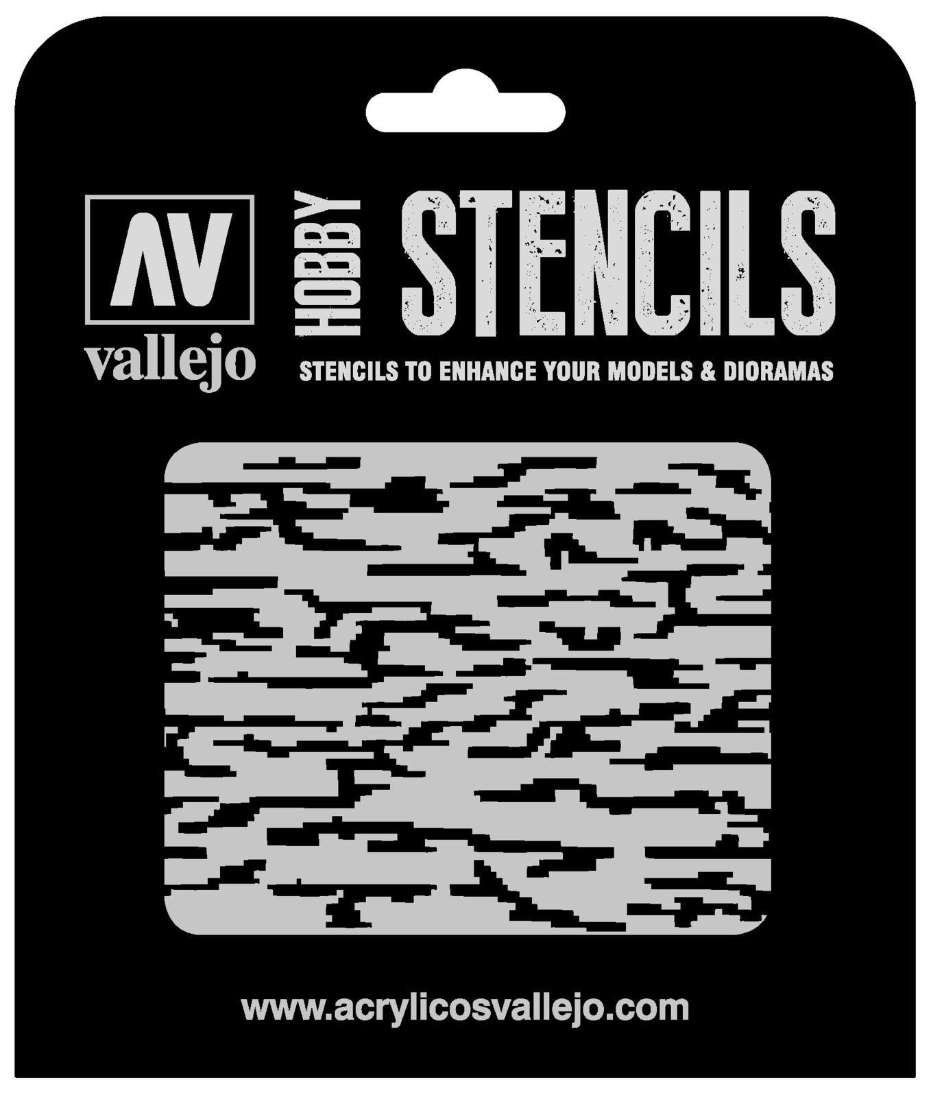 Vallejo 1/32 Pixelated Modern Camo Stencil [ST-CAM004]