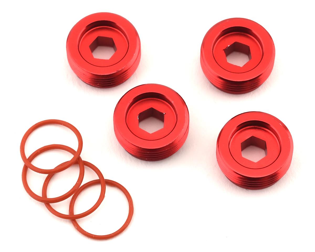 Arrma Aluminum Front Hub Nut Red (4) inc O-Rings, AR320467