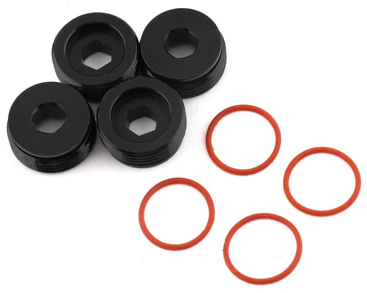 Arrma Aluminum Front Hub Nut Black Inc. O-Rings, 4pcs, Fireteam,