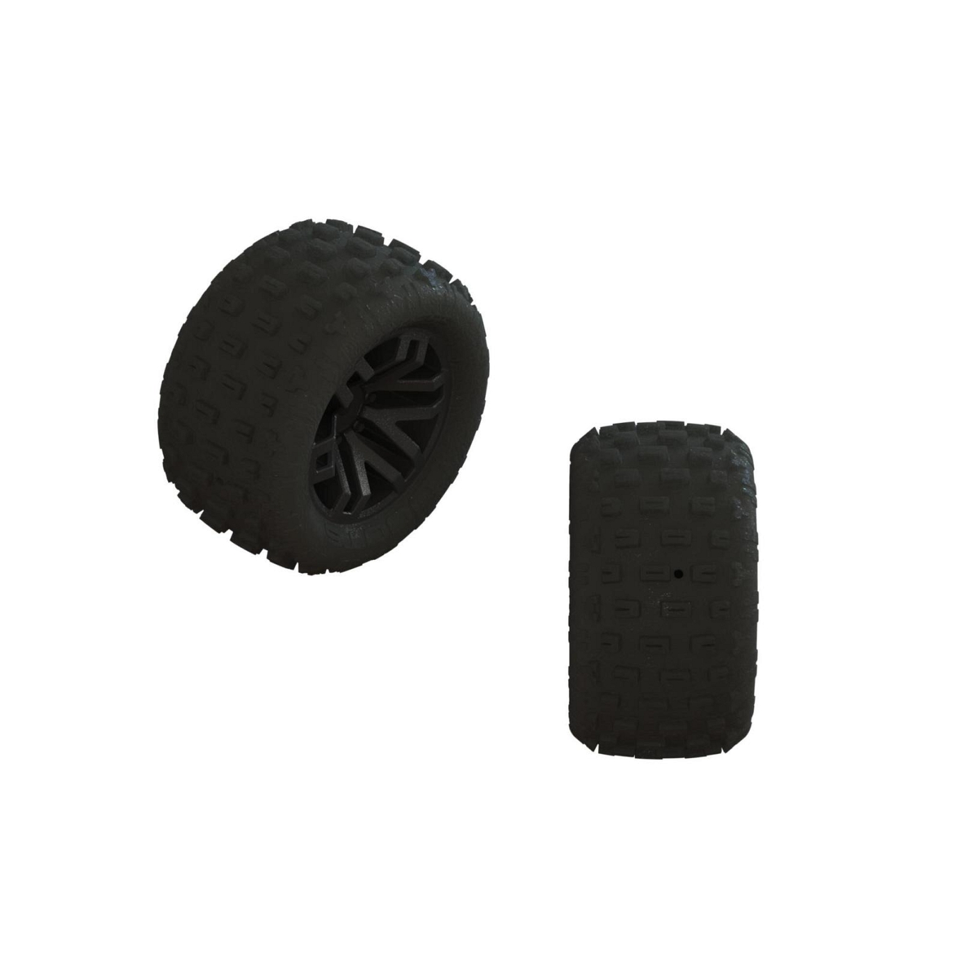 Arrma dBoots 'FORTRESS' Tyre Set Glued on Black Rims&#44; 2pcs