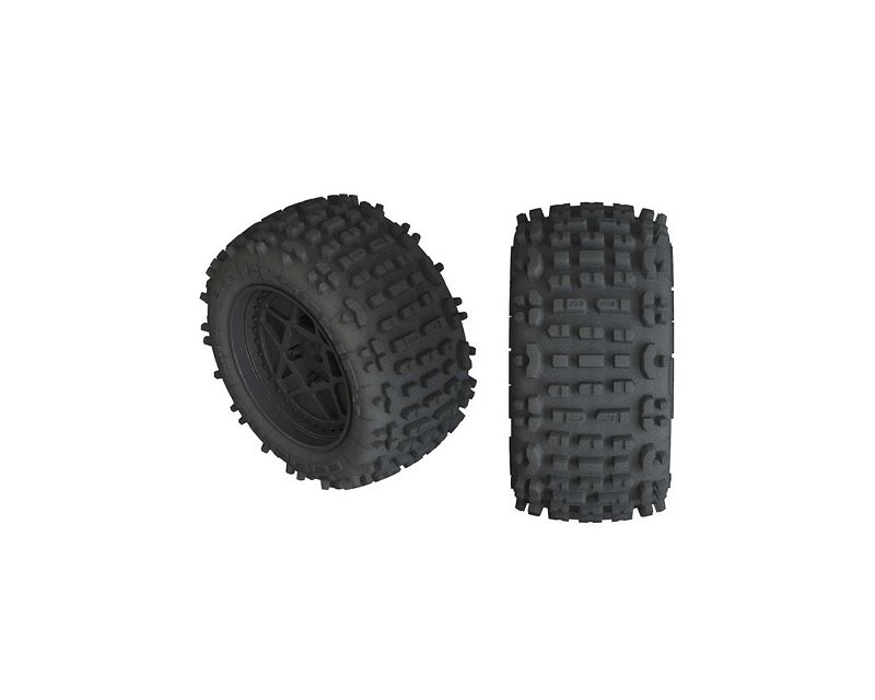 Arrma Backflip LP 4S Tire 3.8 Glued Black (2), AR550050