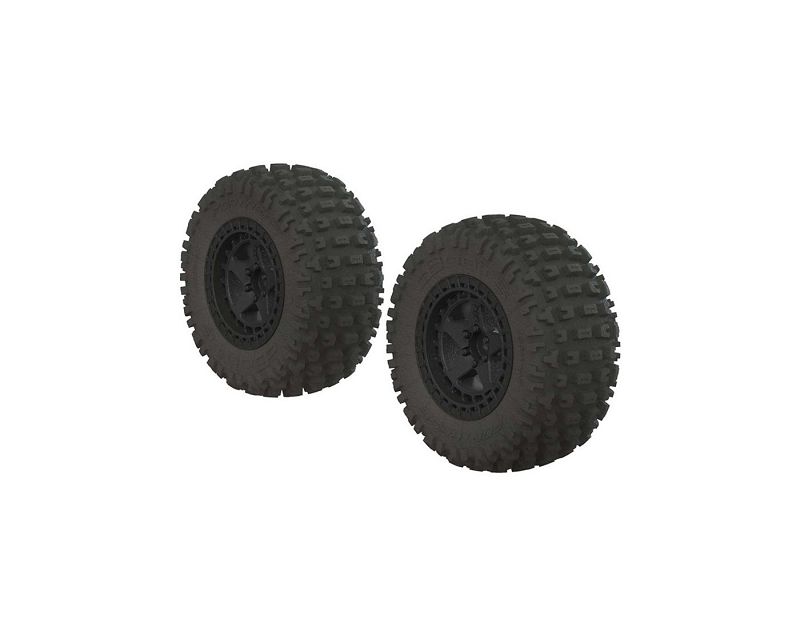 Arrma Fortress SC Tire Set Glued Black (2), AR550042