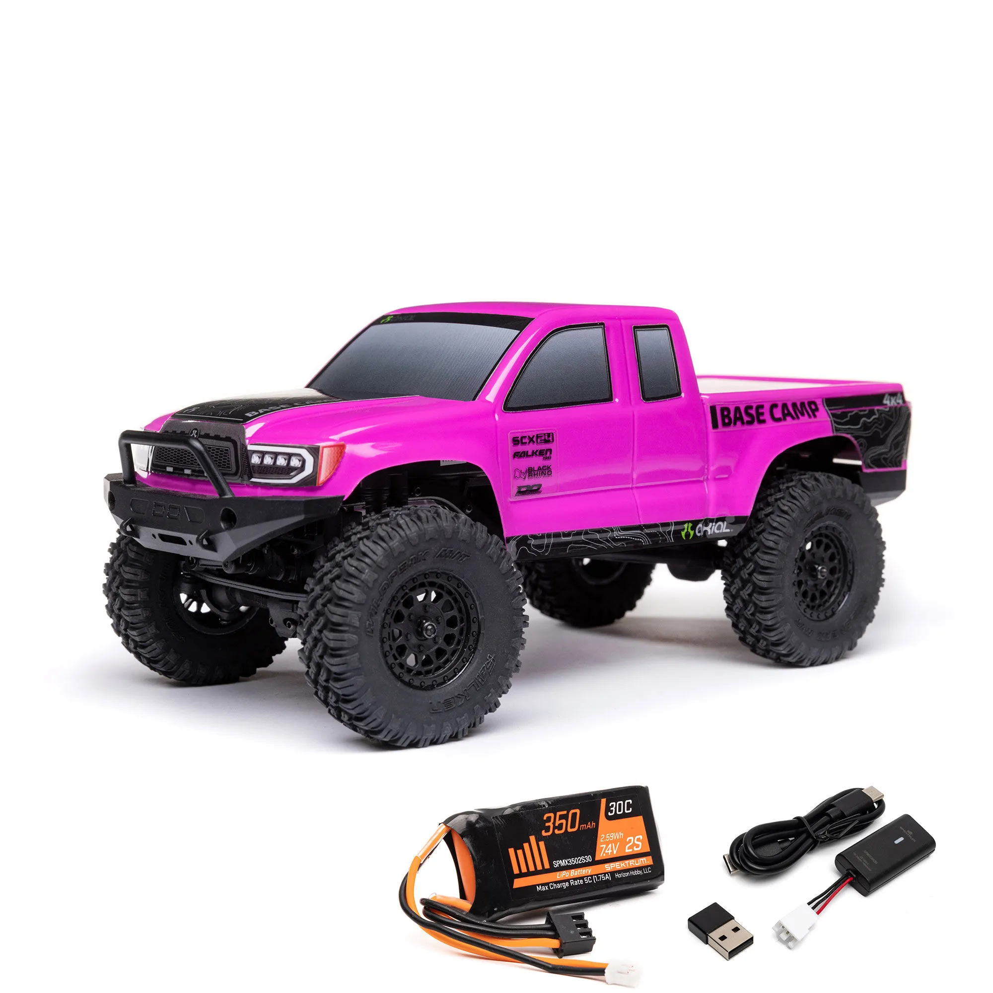 Axial SCX24 Base Camp 1/24 Rock Crawler, RTR, Pink