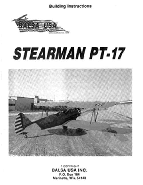 Balsa USA STEARMAN PLANS W/ INSTRUCTIONS